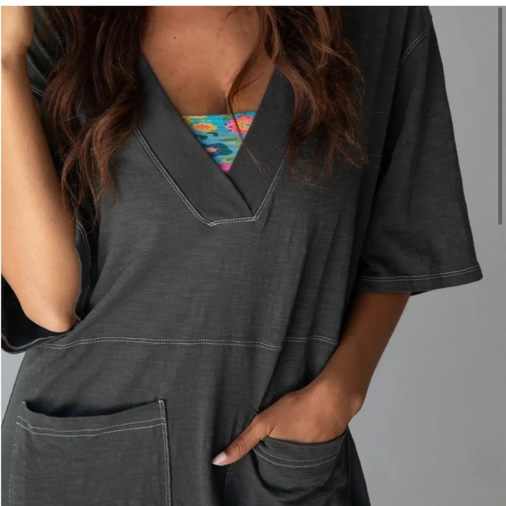 XS Natural Life Charlie Jumpsuit “better than sweats” cotton deep v neck - Picture 4 of 10